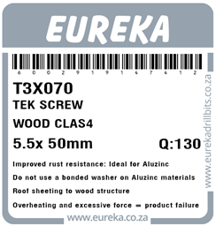 T3X070 - Tek Screw Wood Class 4 -T3X070_Label_T